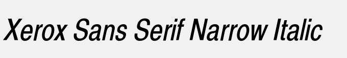 Xerox Sans Serif Narrow Oblique